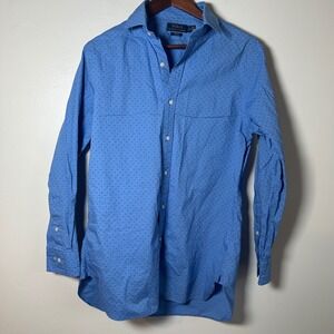 Polo Ralph Lauren Men's Blue Dotted Slim Fit Dress Shirt Size 16 32/33
